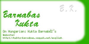 barnabas kukta business card